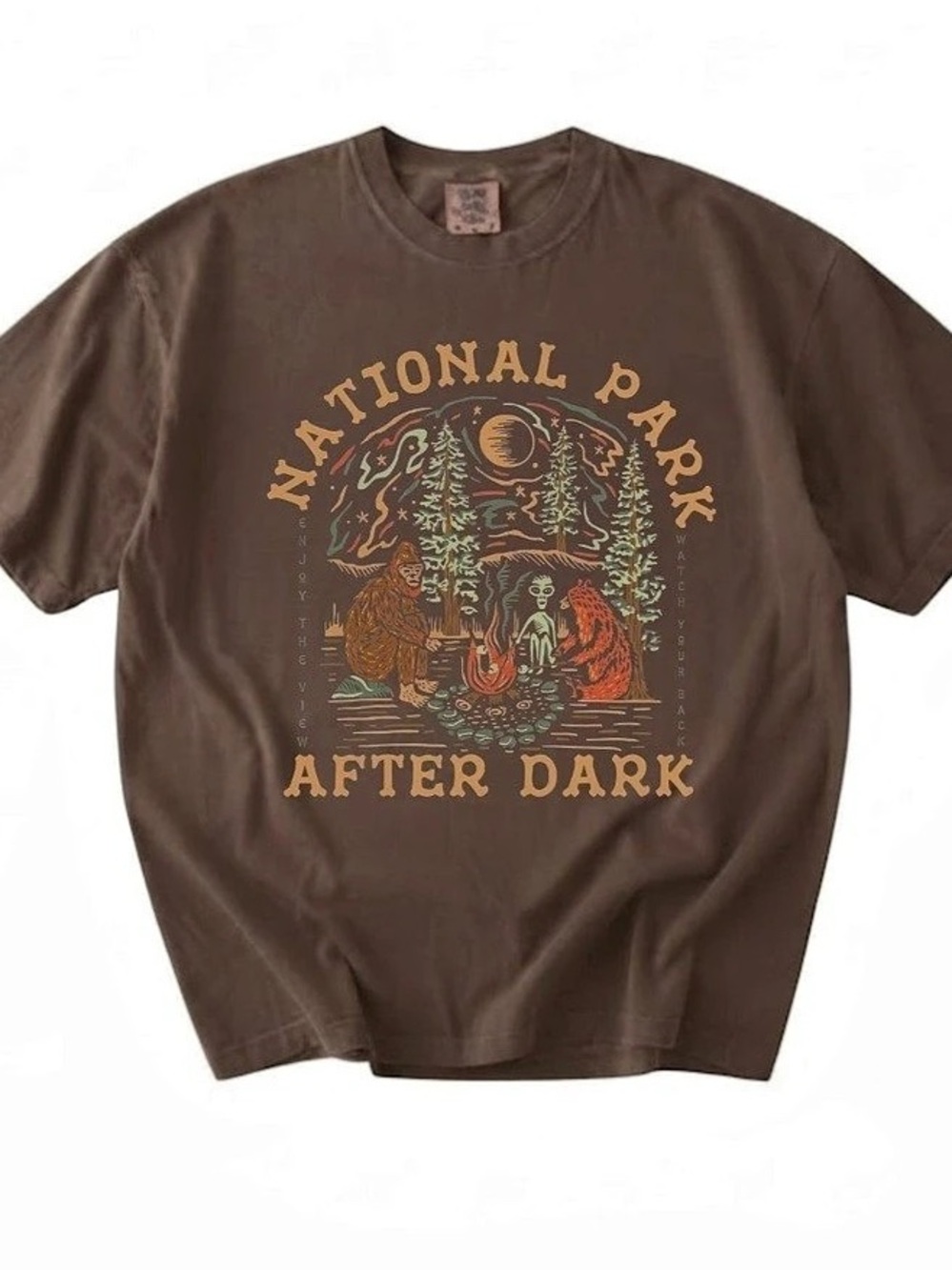 National Park After Dark Bigfoot Camping Comfort Colors T-Shirt
